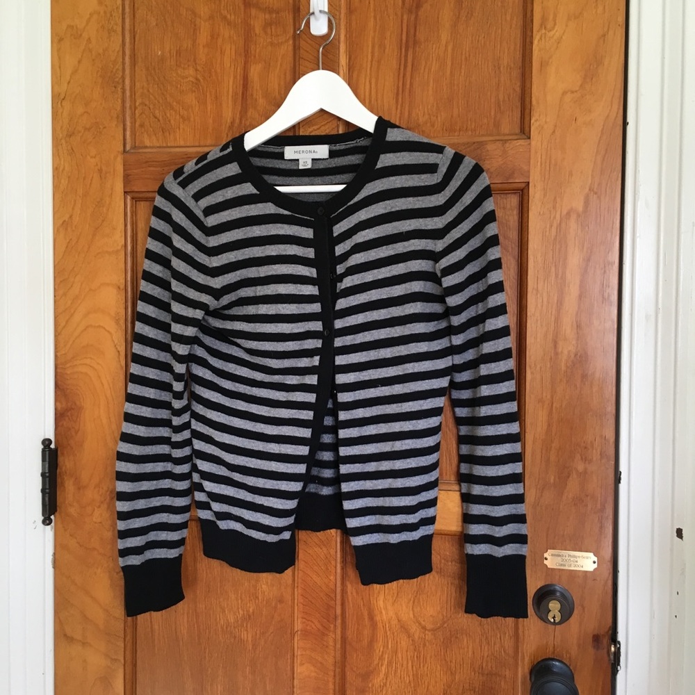 Striped black and grey cardigan